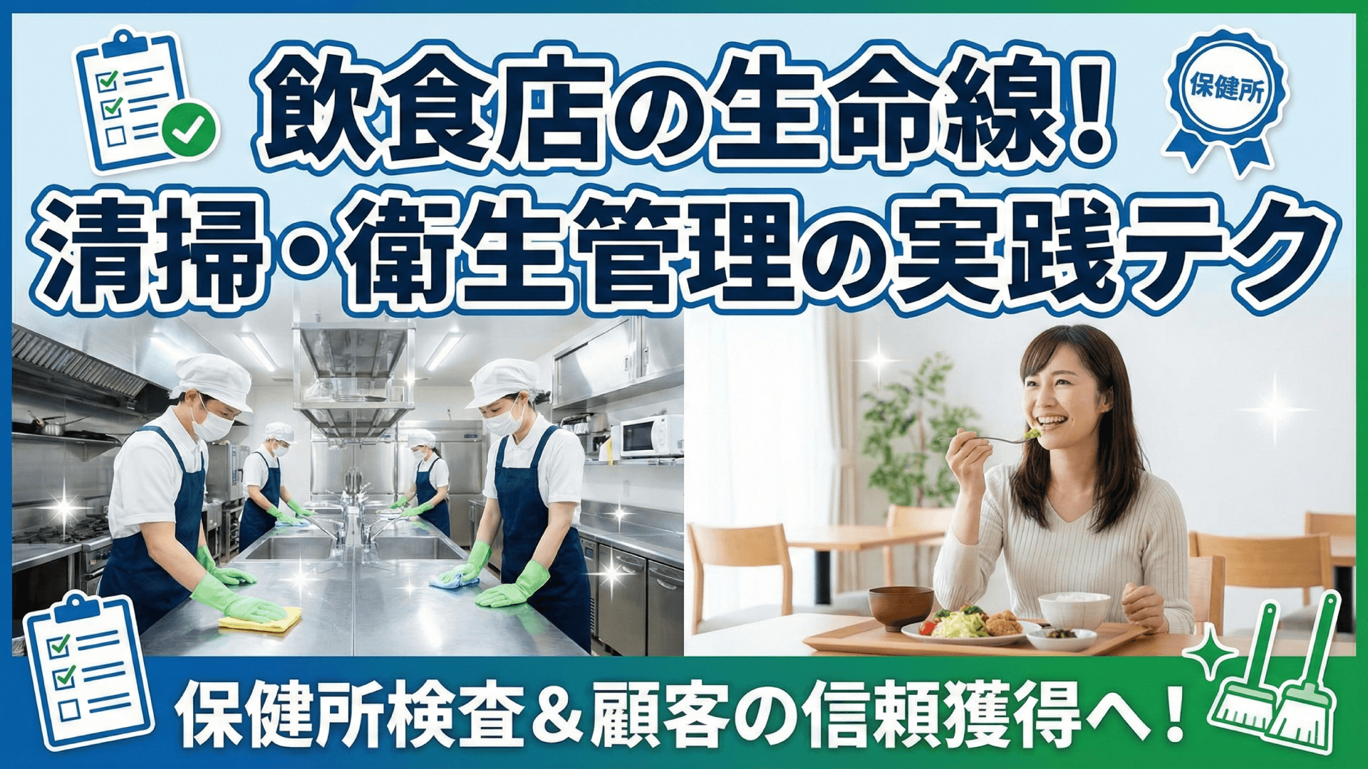 飲食店の清掃・衛生管理チェックリスト|保健所対策と顧客満足度向上